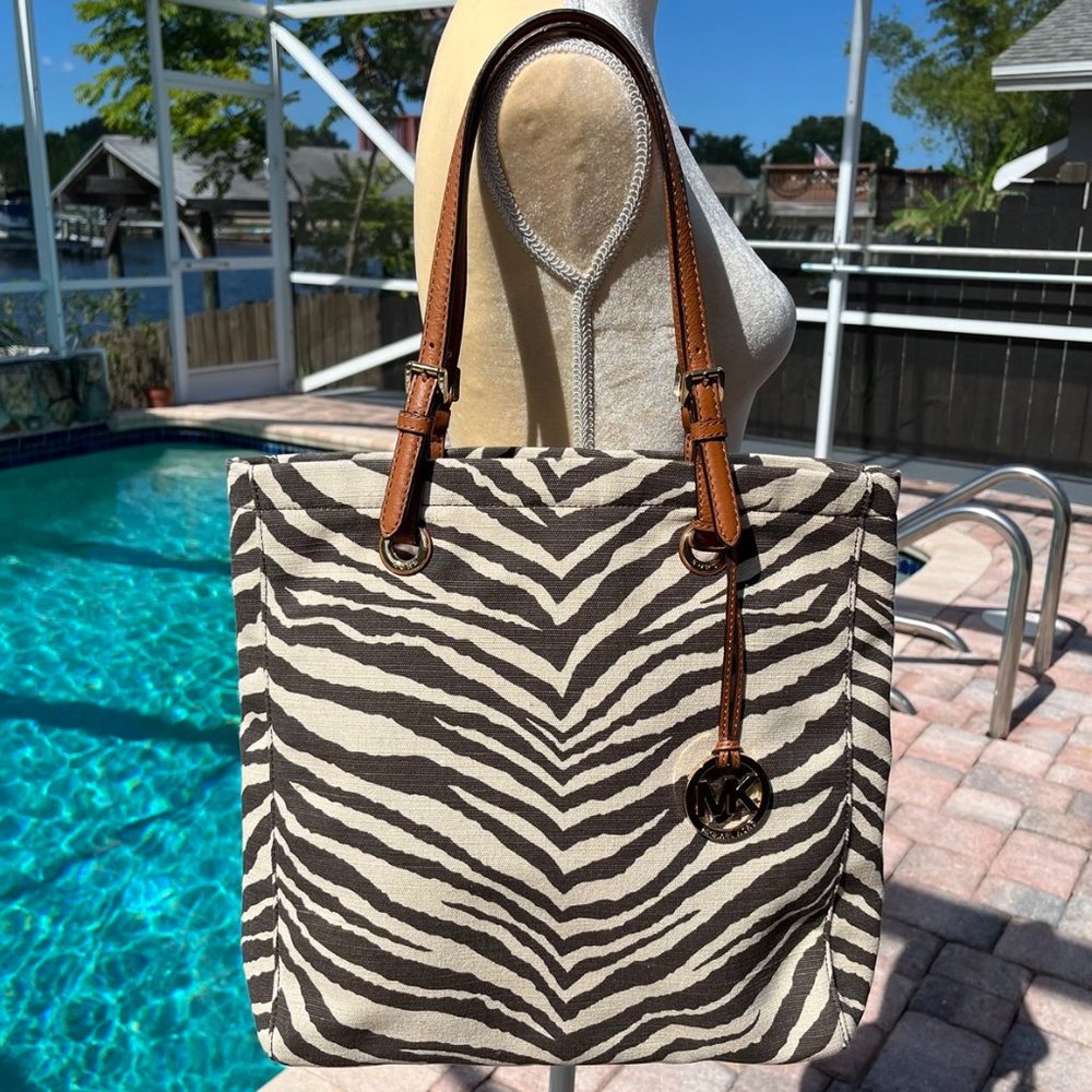 Michael Kors Jet Set Animal Print Canvas Tote